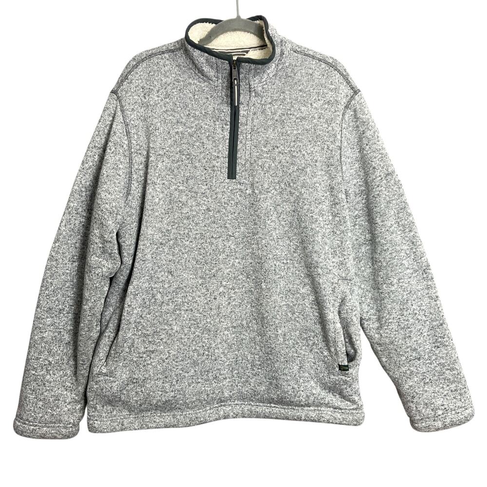 Orvis Men's Fleece Lined Quarter Zip Long Sleeves Pullover, Heather Gray Large